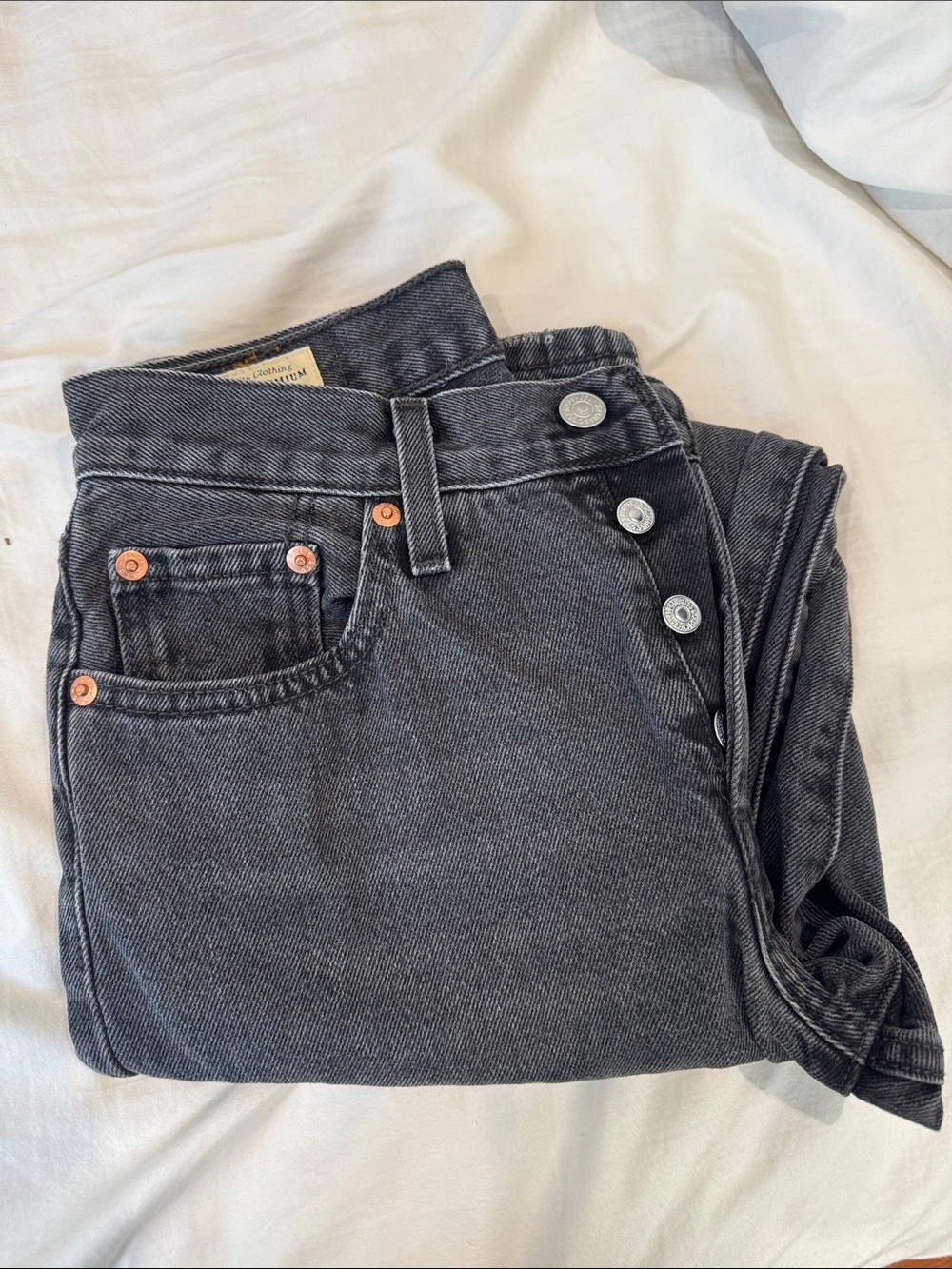 Levi's Women's Straight Leg Button-Fly Jeans in Washed Black